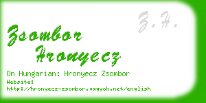 zsombor hronyecz business card